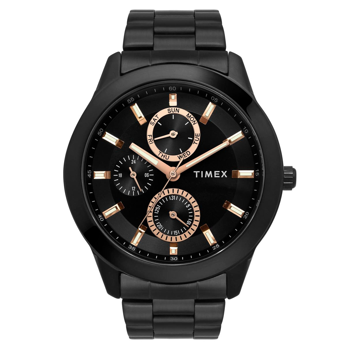 Timex TWEG18508 Men’s Black Dial Black Stainless‑Steel Analog Watch