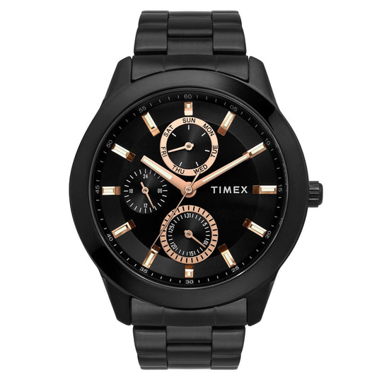 Timex TWEG18508 Men’s Black Dial Black Stainless‑Steel Analog Watch