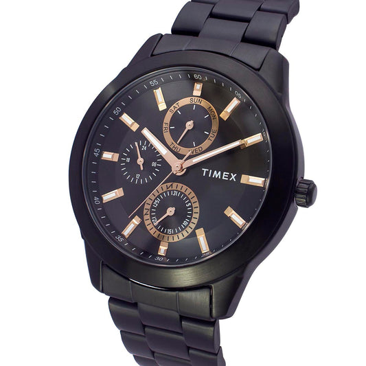 Timex TWEG18508 Men’s Black Dial Black Stainless‑Steel Analog Watch