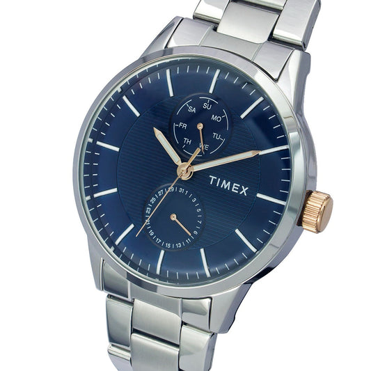 Timex TWEG19901 Men’s Blue Dial Silver-Tone Stainless Steel Multifunction Watch