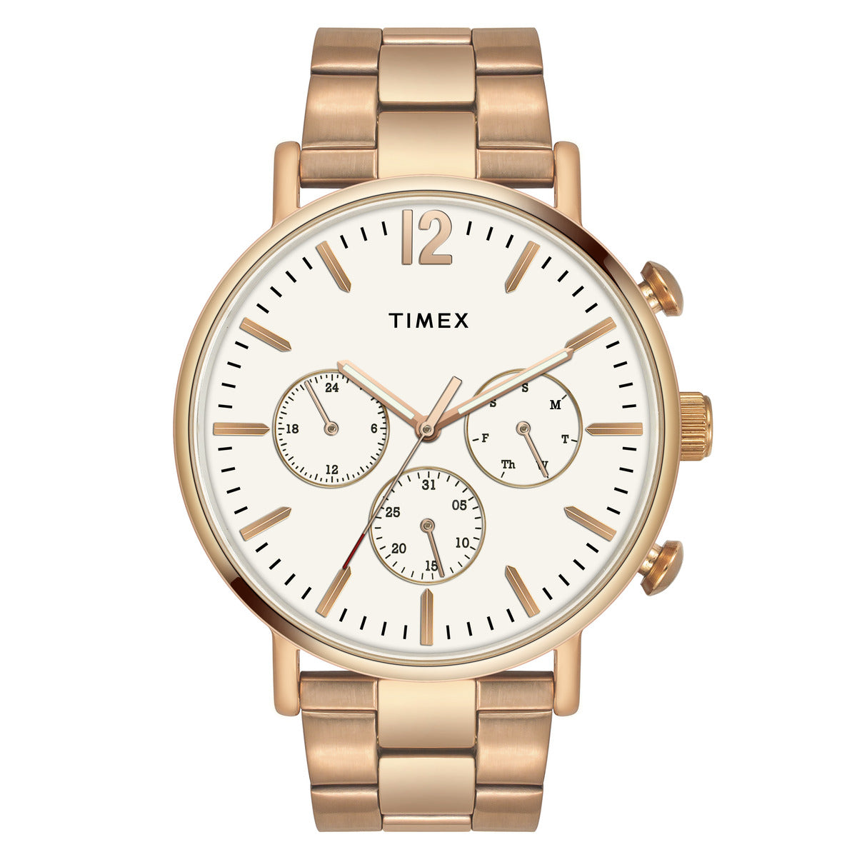 “Timex TWEG20009 mens silver dial analog watch front view”