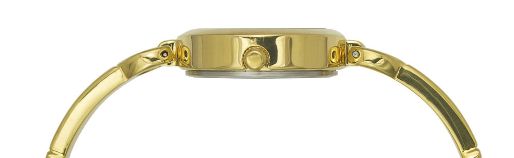 Timex TWEL11422 Trendline Quartz Analog White Dial Gold-Tone Stainless Steel Women's Watch