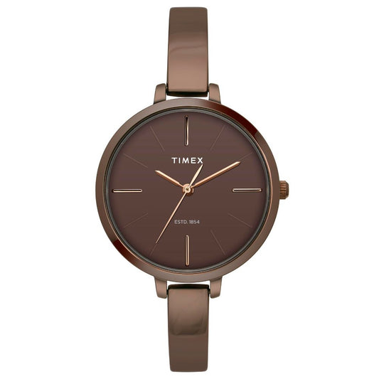 Timex TWEL12814 Women’s Brown Dial Stainless Steel Bracelet Analog Watch