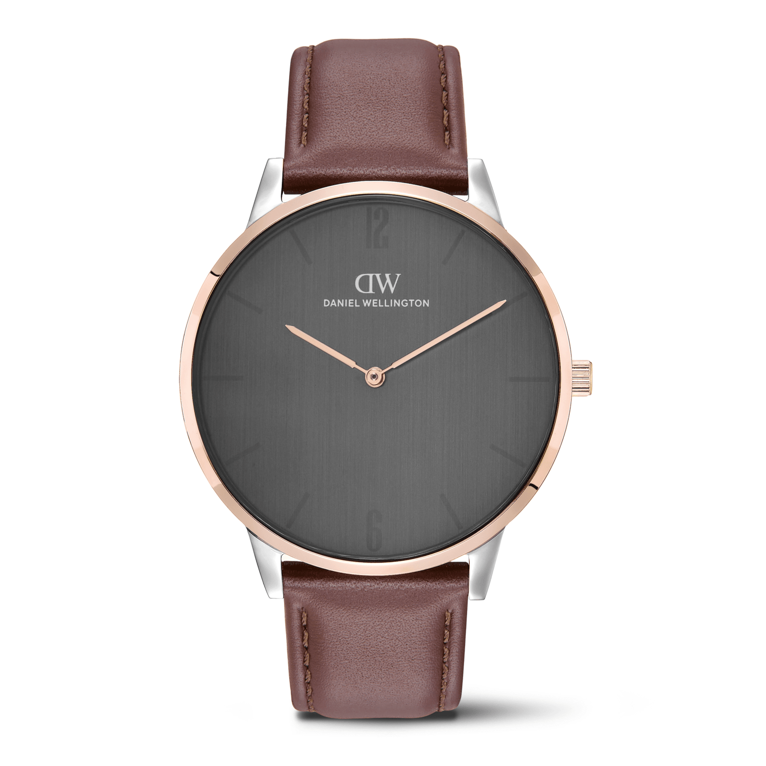 Daniel Wellington DW0DG2000 Grey Dial Men's Brown Leather Analog Watch