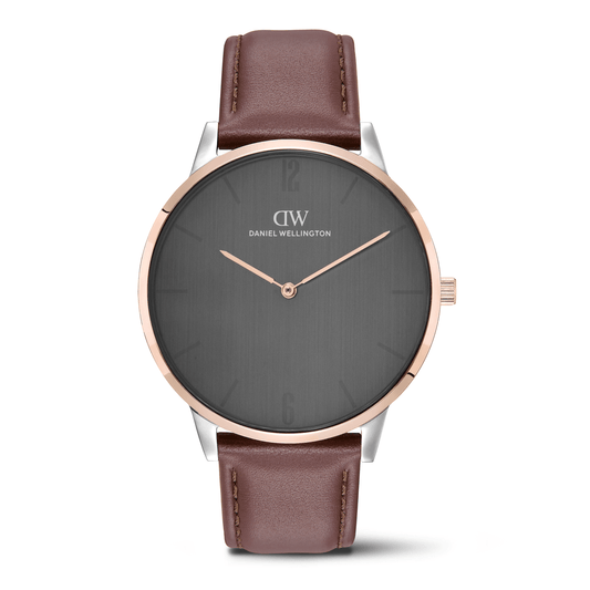 Daniel Wellington DW0DG2000 Grey Dial Men's Brown Leather Analog Watch