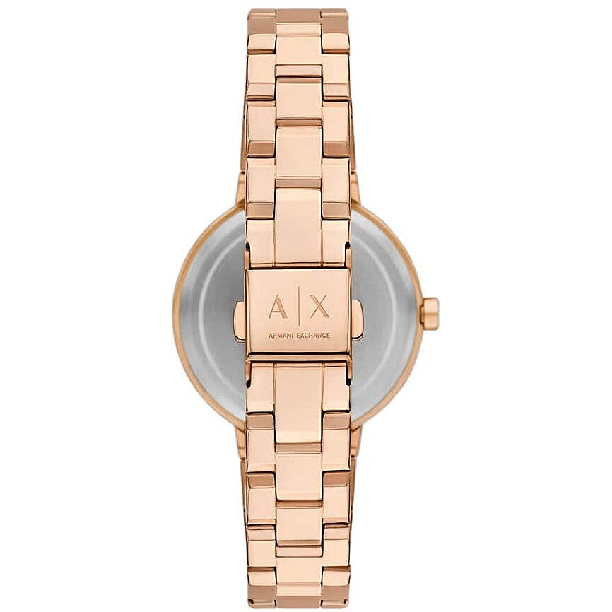 Armani Exchange AX5177I Women's Quartz Analog Watch Rose Gold Dial Rose Gold Stainless Steel Bracelet