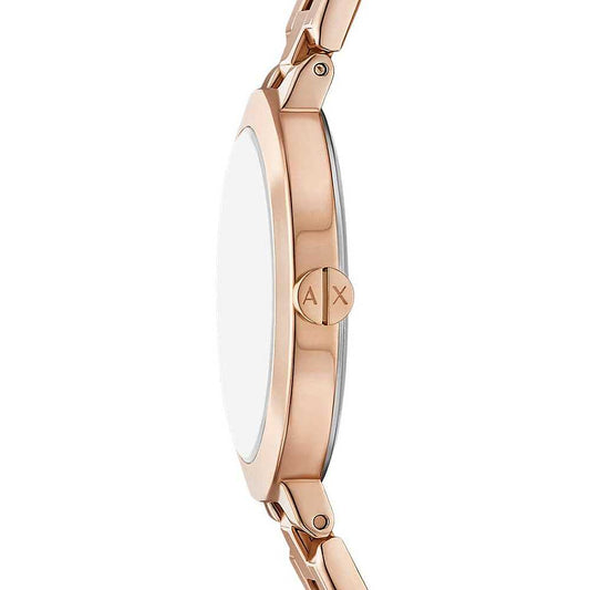 Armani Exchange AX5177I Women's Quartz Analog Watch Rose Gold Dial Rose Gold Stainless Steel Bracelet